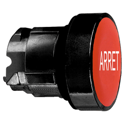 ZB4BA4337 - Red flush pushbutton head Ø22 spring return “ARRET”