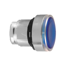 ZB4BH063 - Blue flush illuminated pushbutton head Ø22 push-push for integral LED