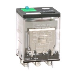 783XCXM4L-24D - Power relay, Legacy, 15A, 3PDT, 24 VDC, cover with locking push button and LED
