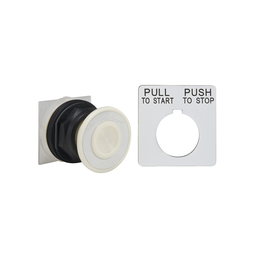 9001SKR9W - Pushbutton Ø 30 – plastic bezel – mushroom head Ø 41 mm – white – w/o contact