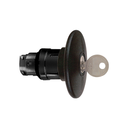 ZB4BS227 - Black Ø60 mushroom pushbutton head Ø22 latching key release