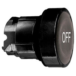 ZB4BA2357 - Black flush pushbutton head Ø22 spring return “OFF”