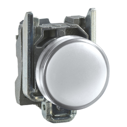 XB4BVG1 - Pilot light, metal, white, Ø22, plain lens with integral LED, 110…120 VAC