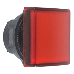 ZB5CV043 - Square red pilot light head ø22 plain lens for integral led