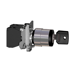 XB4BG41 - Black selector switch Ø22 2-position stay put 1NO 600V