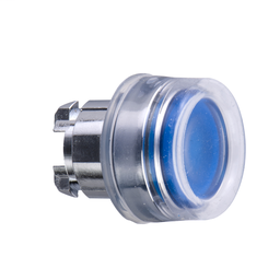 ZB4BW563 - Blue flush illuminated pushbutton head Ø22 spring return for integral LED