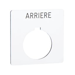 9001KN107WPF - Plastic legend plate 57 x 57 mm – Ø 30 – white – ARRIERE