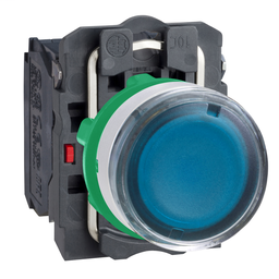 XB5AW36M5C1 - Blue flush illum pushbutton with integral LED 230V cp white