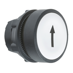 ZB5AA334 - Push button head, plastic, flush, white, Ø22, spring return, marked UP ARROW
