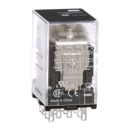 792XDXC-120A - Power relay, Legacy, 4PDT, 6A, 120 VAC, clear cover