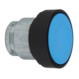 ZB4BA67 - Blue flush pushbutton head Ø22 spring return unmarked
