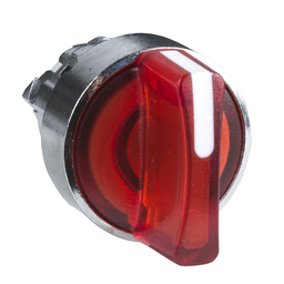 ZB4BK1443 - Red illuminated selector switch head Ø22 2-position spring return