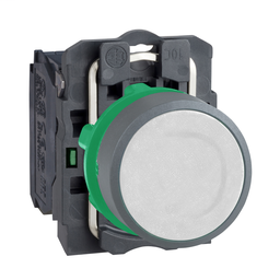 XB5AA11C0 - Pushbutton- white – 1NO – spring return cp grey