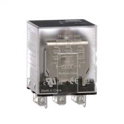 783XCXC-24D - Power relay, Legacy, 15A, 3PDT, 24 VDC, clear cover