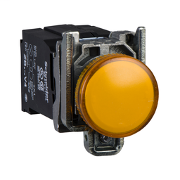 XB4BV35 - Orange complete pilot light Ø22 plain lens with BA9s bulb 110…120V