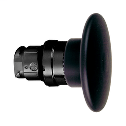 ZB4BR27 - Black Ø60 mushroom pushbutton head Ø22 spring return