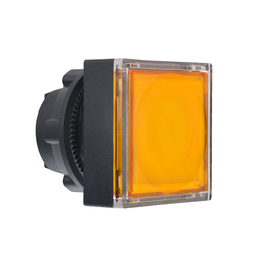 ZB5CW353 - Orange square flush illum pushbutton head Ø22 spring return for integral LED