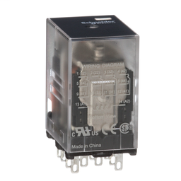 792XDX3C-12A - Power relay, Legacy, 4PDT, 3A, 12 VAC, low level bifurcated contacts, clear cover