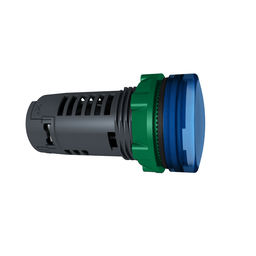 XB5EVG6 - Monolithic pilot light, plastic, blue, Ø22, plain lens with integral LED, 110…120 V AC