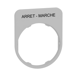 ZBYFP2166C1 - Legend plate with arret-marche marking for flush color plated white