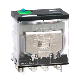 784XDXM4L-12D - Power relay, Legacy, 15A, 4PDT, 12 VDC, cover with locking push button and LED
