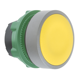 ZB5AH05C0 - Yellow flush pushbutton head push push colour plated grey
