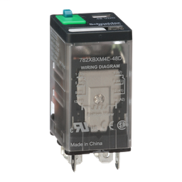 782XBXM4L-48D - Power relay, Legacy, 15A, DPDT, 48 VDC, cover with locking push button and LED