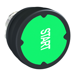 ZB4BC38031RA - Pushbutton head for harsh environment – green – with marking-legend rotated 90°