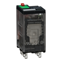 792XBXM4L-240A - Power relay, Legacy, DPDT, 12A, 240 VAC, cover with locking push button and LED