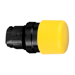ZB4BC547 - Yellow Ø30 mushroom pushbutton head Ø22 spring return