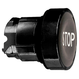 ZB4BA2347 - Black flush pushbutton head Ø22 spring return “STOP”