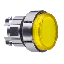ZB4BH83 - Yellow projecting illuminated pushbutton head Ø22 push-push for integral LED