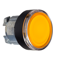 ZB4BW357 - Orange flush illuminated pushbutton head Ø22 spring return for BA9s bulb