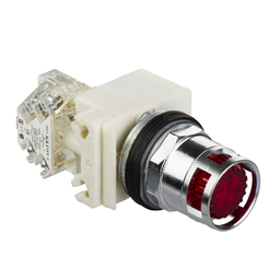 9001K3L7RH13 - Red illuminated pushbutton Ø 30 – flush spring return – 230 V – 1OC
