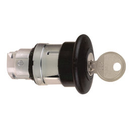 ZB4BS12C - Black Ø40 mushroom pushbutton head Ø22 latching key release