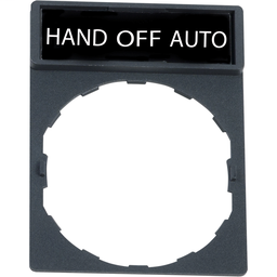 ZBY2387C50 - BULK PAC legend holder 30 x 40 mm with legend 8 x 27 mm marked HAND-OFF-AUTO