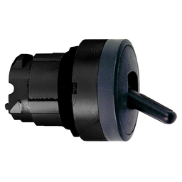 ZB4BD487 - Black selector switch head Ø22 2-position spring return
