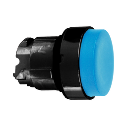 ZB4BL67 - Blue projecting pushbutton head Ø22 spring return unmarked