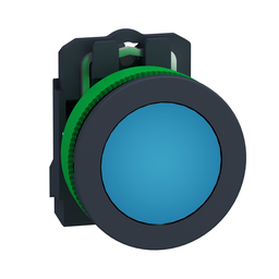 XB5FVG6 - Pilot light flush mounted, plastic, blue, Ø30, plain lens with integral LED, 110…120 V AC