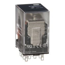 792XDXC-240A - Power relay, Legacy, 4PDT, 6A, 240 VAC, clear cover