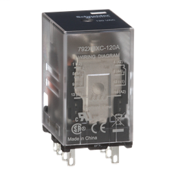 792XBXC-120A - Power relay, Legacy, DPDT, 12A, 120 VAC, clear cover