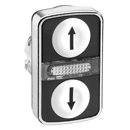 ZB4BW7A1714 - White flush/white flush illuminated double-headed pushbutton Ø22 with marking