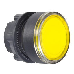 ZB5AH083 - Yellow flush illuminated pushbutton head Ø22 push-push for integral LED