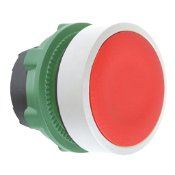 ZB5AH04C1 - Red flush pushbutton head push push colour plated white