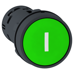 XB7NA3331 - PB – Spring Rtn, green – 2NO – WHITE “I”