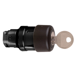 ZB4BS727 - Black Ø30 mushroom pushbutton head Ø22 latching key release