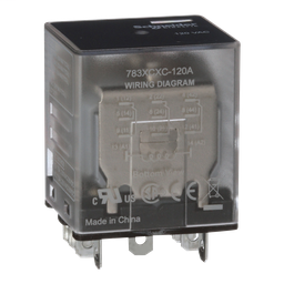 783XCXC-120A - Power relay, Legacy, 15A, 3PDT, 120 VAC, clear cover