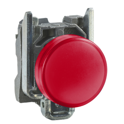 XB4BVG45 - Red complete pilot light Ø22 plain lens with integral LED 110…120V