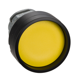 ZB4BA567 - Yellow recessed pushbutton head Ø22 spring return unmarked