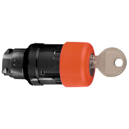 ZB4BS9347 - Red Ø30 Emergency stop, switching off head Ø22 trigger and latching key release
